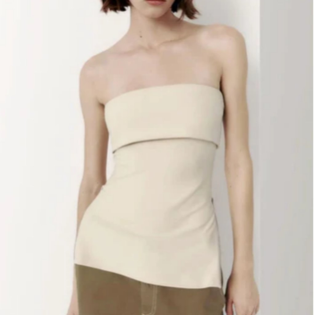 Alista Side Zipper Strapless Top - Size M